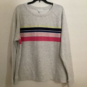 New Women's Light Gray Sweatshirt with Stripes 3XL